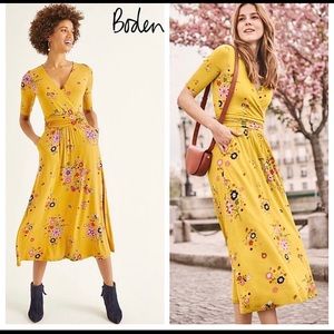 BODEN Carrie Jersey Dress Saffron
